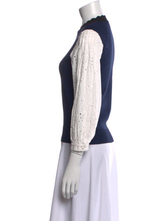 Veronica Beard Crew Neck Three-Quarter Sleeve Sweatshirt