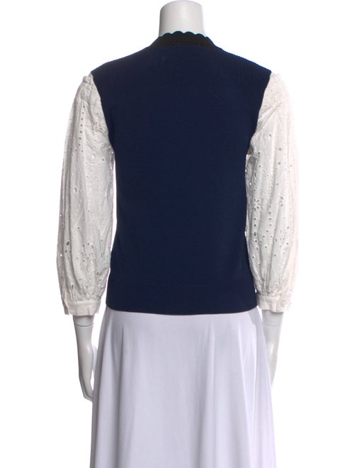 Veronica Beard Crew Neck Three-Quarter Sleeve Sweatshirt