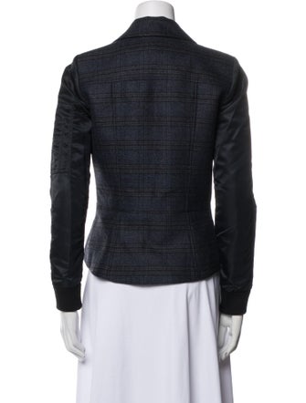 Veronica Beard Virgin Wool Tweed Pattern Biker Jacket