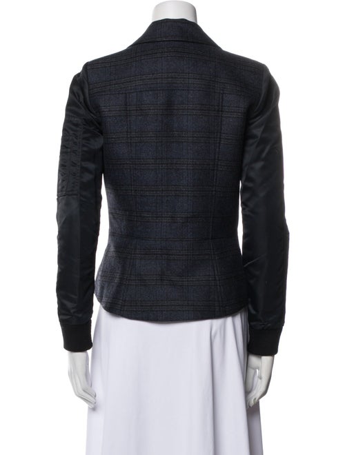 Veronica Beard Virgin Wool Tweed Pattern Biker Jacket