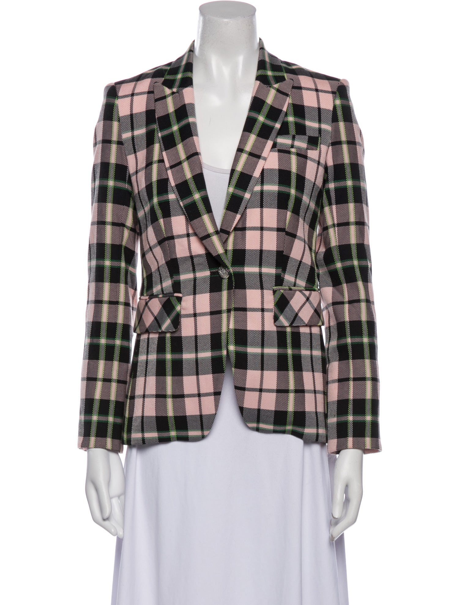 Veronica Beard Plaid Print Blazer