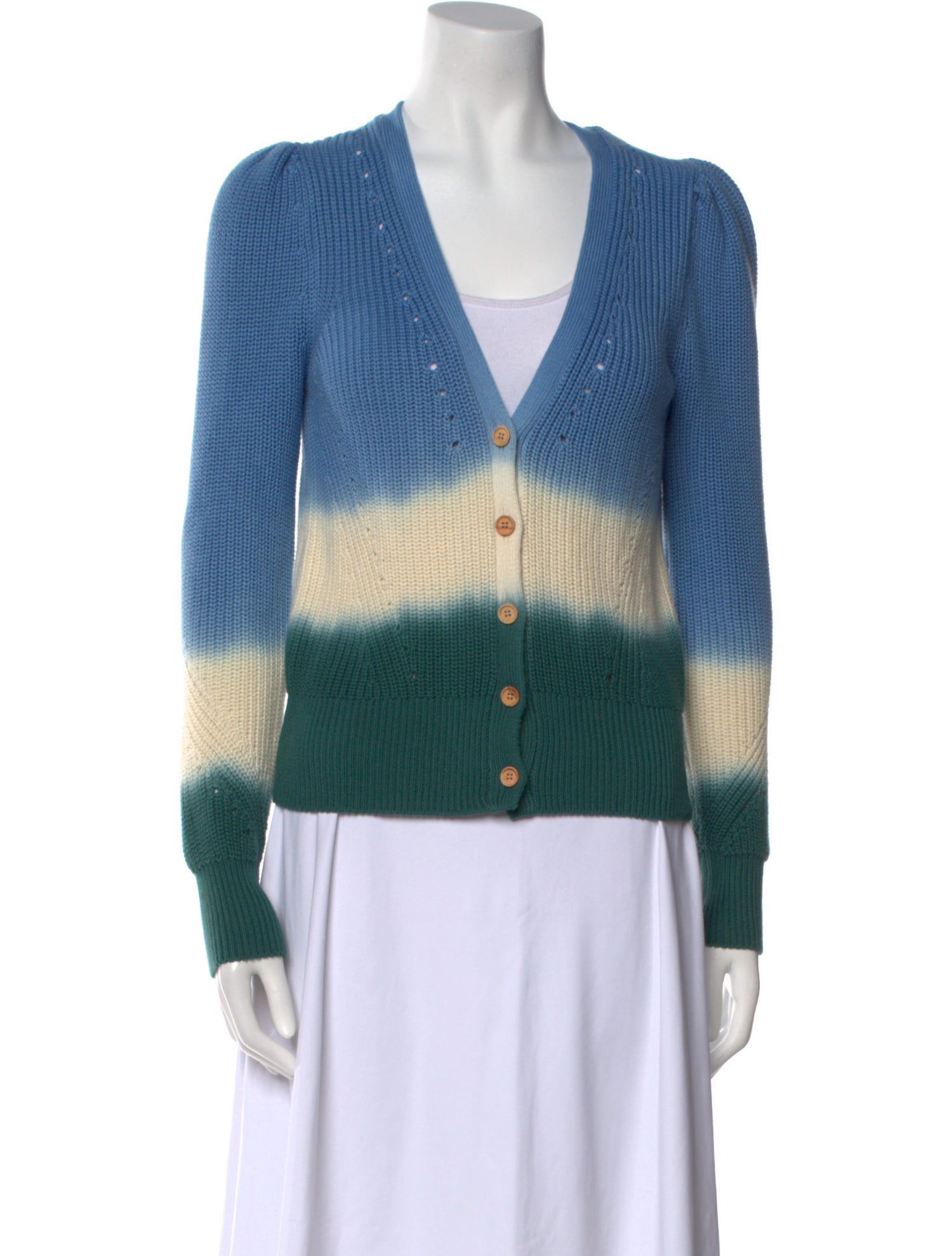 Veronica Beard Striped V-Neck Sweater