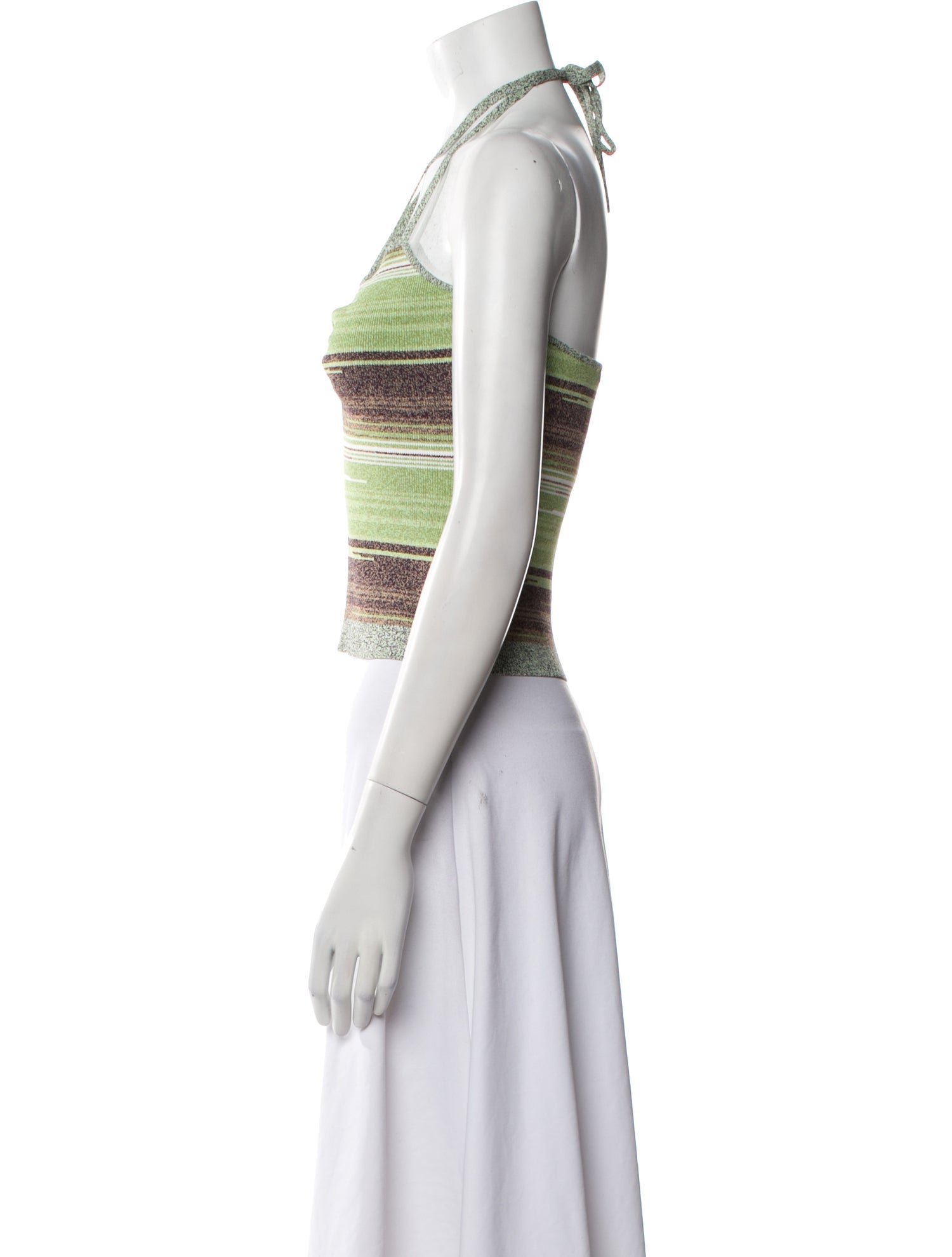 Veronica Beard Striped Halterneck Crop Top