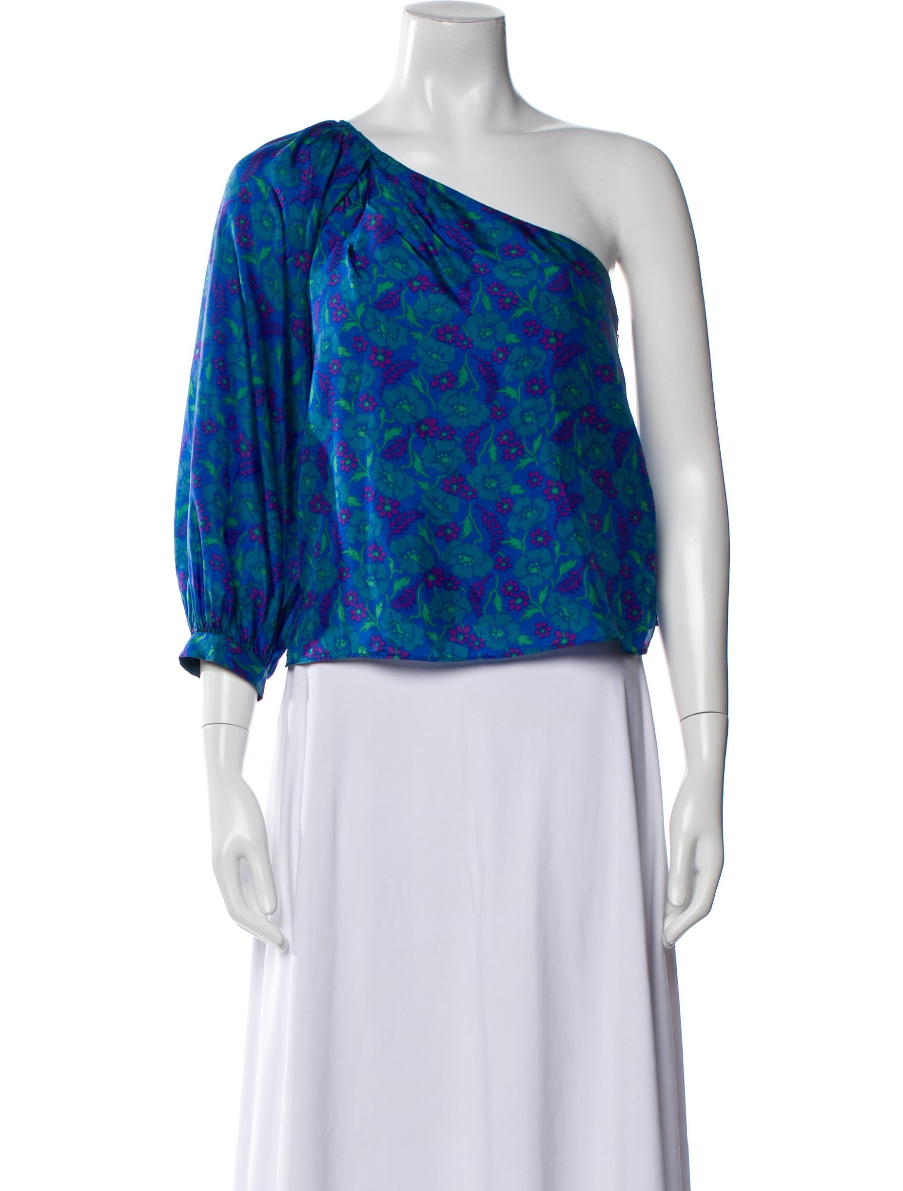 Veronica Beard Silk Floral Print Crop Top