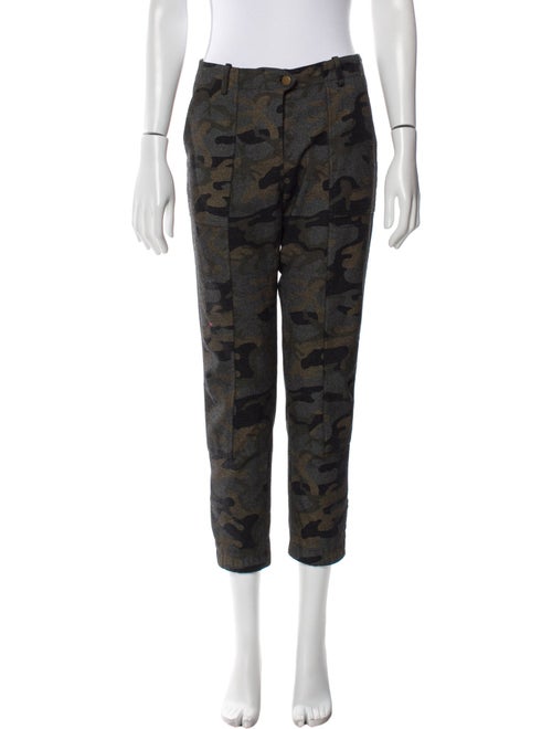 Veronica Beard Camouflage Print Straight Leg Pants