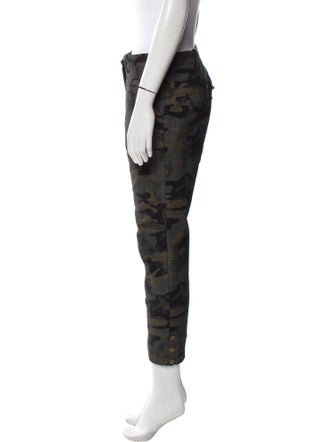 Veronica Beard Camouflage Print Straight Leg Pants