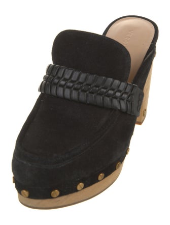 Veronica Beard Suede Studded Accents Mules