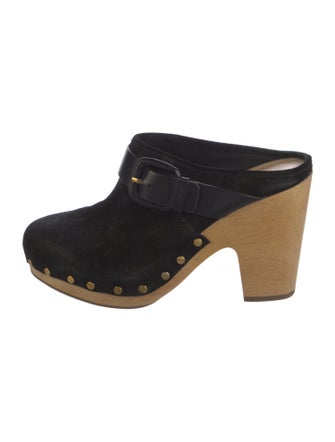 Veronica Beard Suede Studded Accents Mules