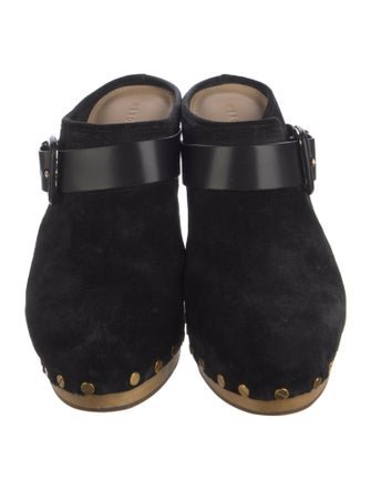 Veronica Beard Suede Studded Accents Mules