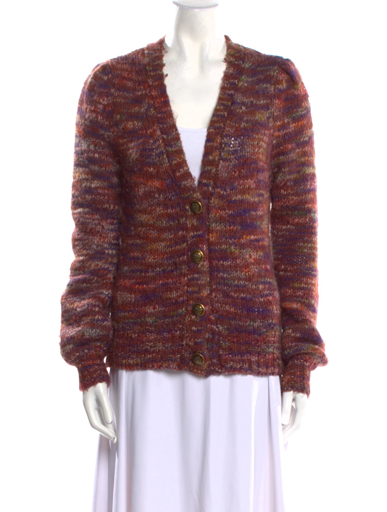 Veronica Beard Striped V-Neck Sweater