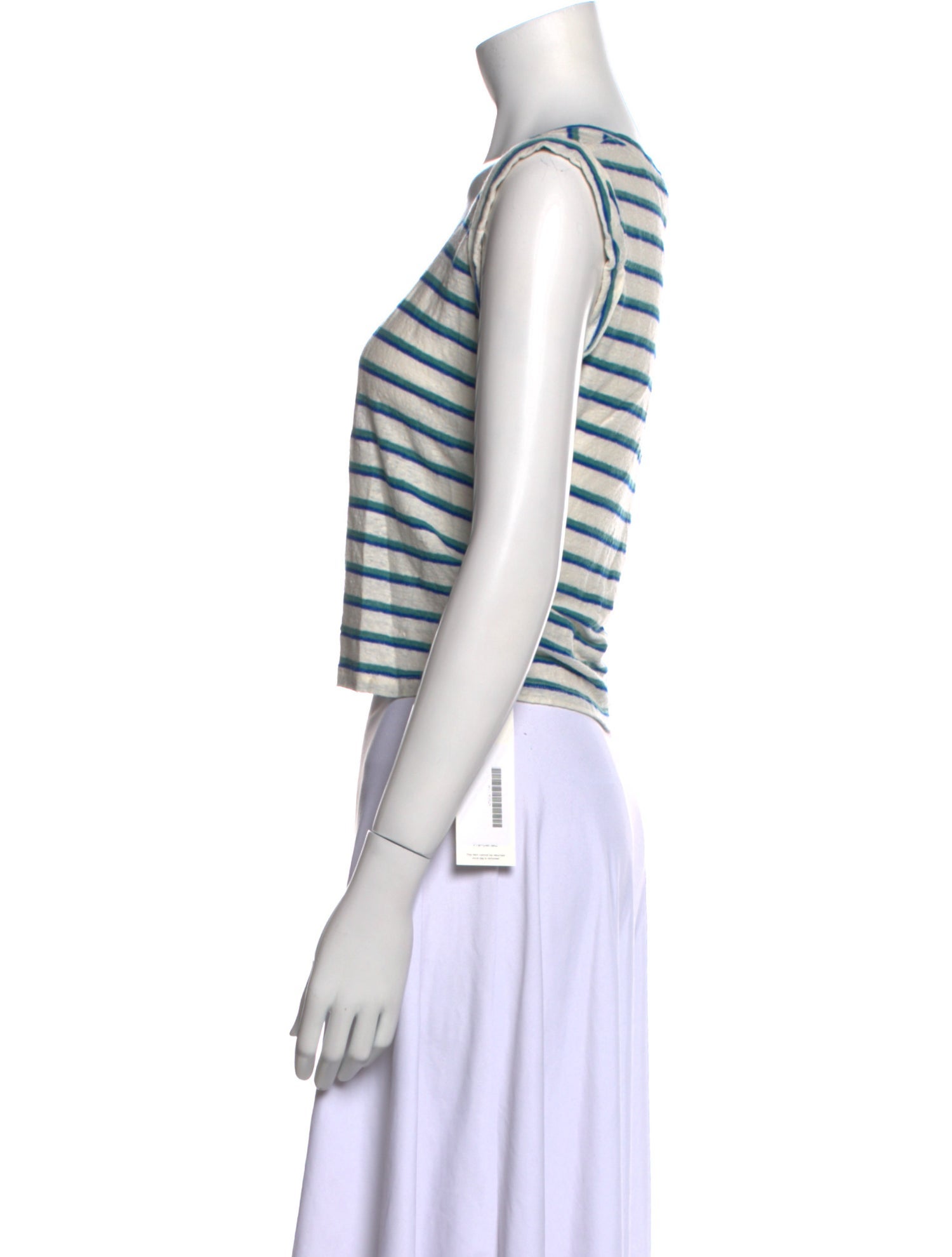 Veronica Beard Linen Striped Crop Top
