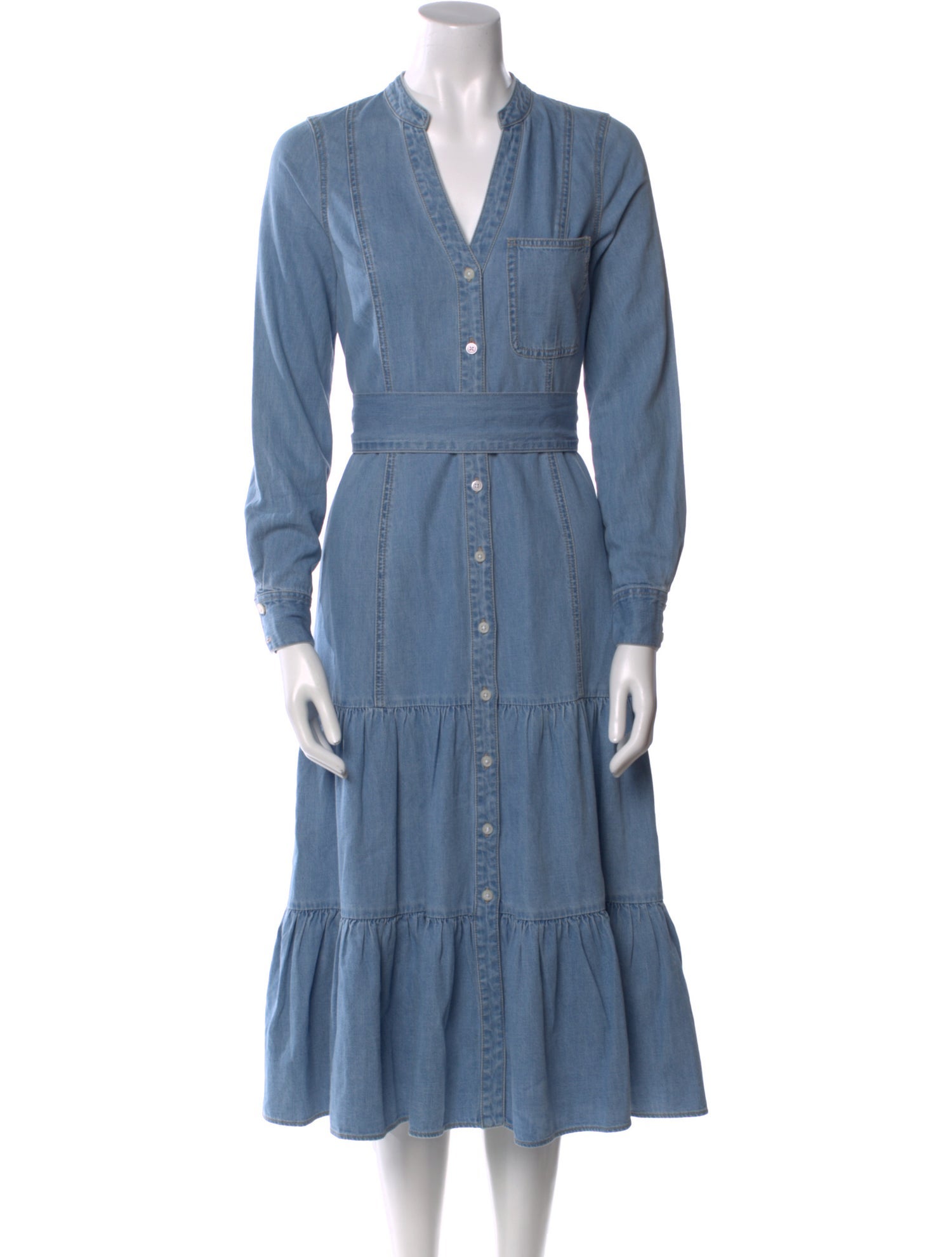 Veronica Beard V-Neck Midi Length Dress