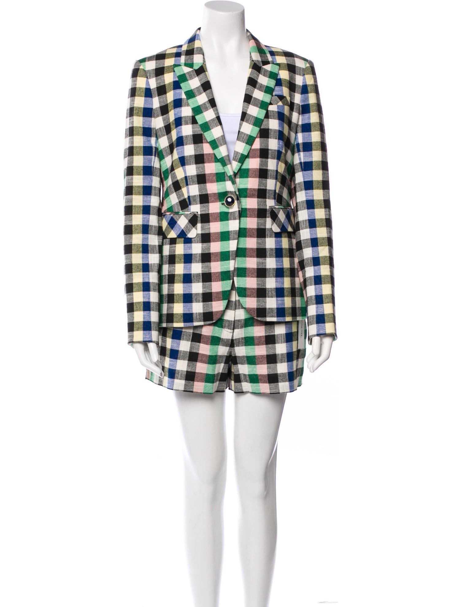 Veronica Beard Plaid Print Short Set