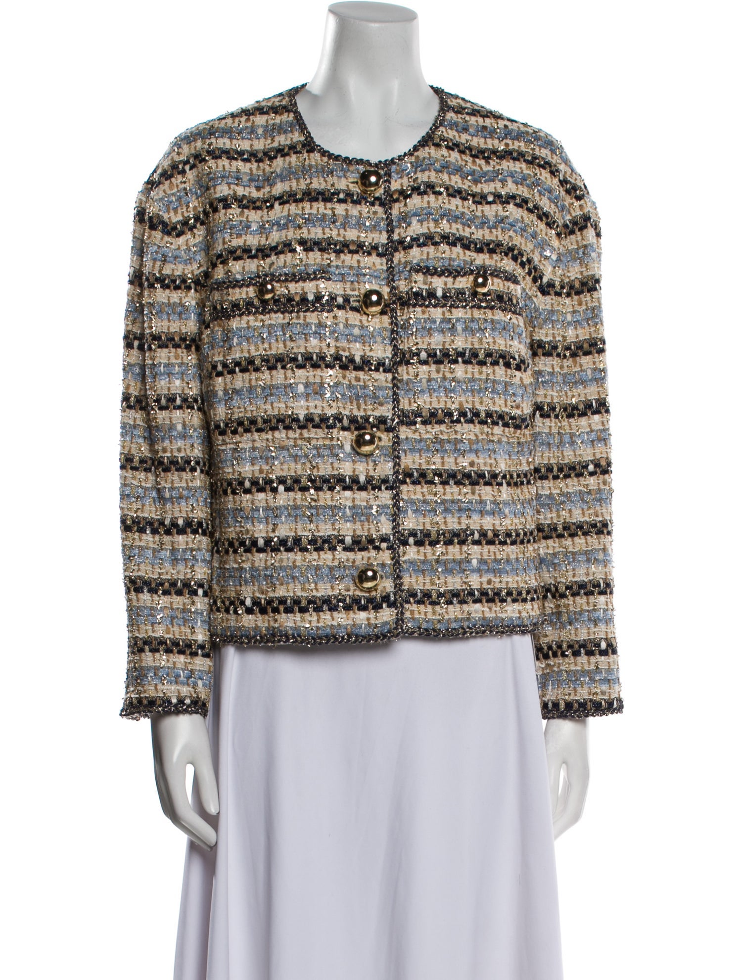 Veronica Beard Tweed Pattern Evening Jacket