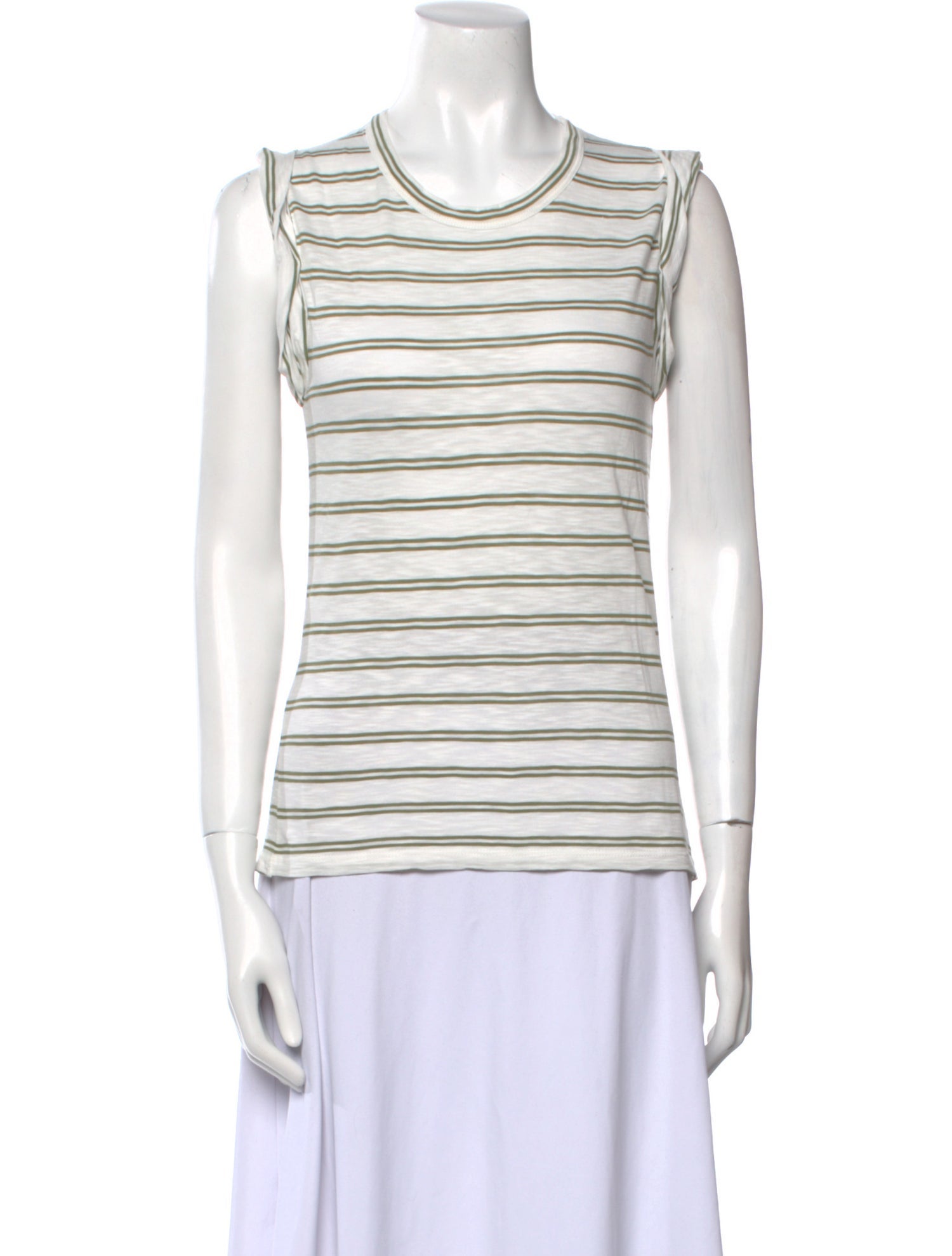 Veronica Beard Striped Crew Neck Top