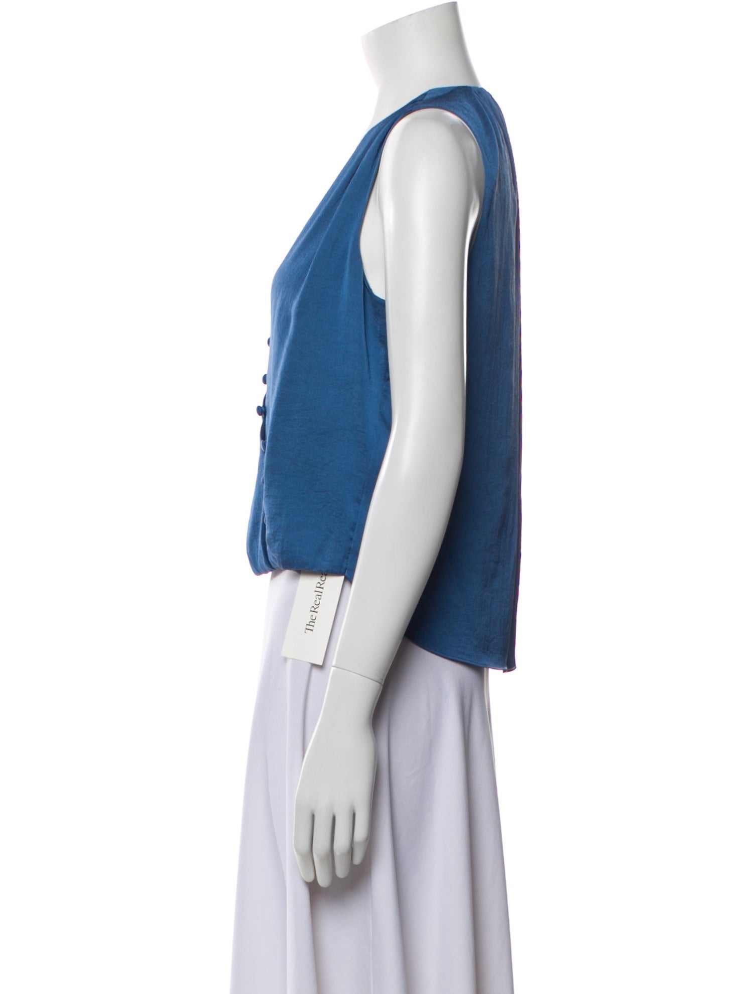 Veronica Beard V-Neck Sleeveless Crop Top