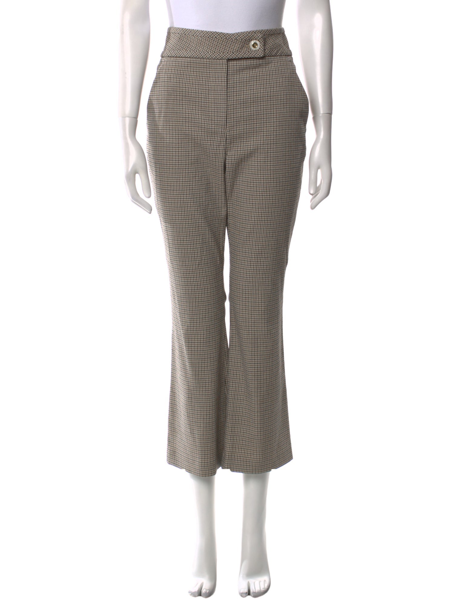 Veronica Beard Plaid Print Wide Leg Pants