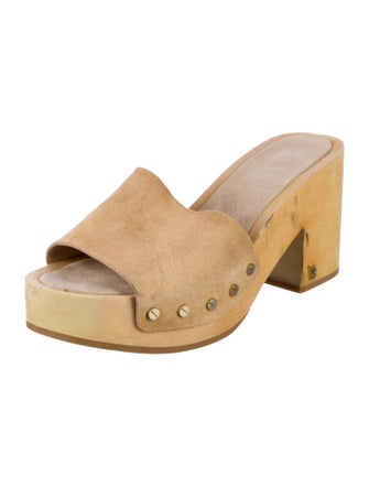 Veronica Beard Suede Studded Accents Slides