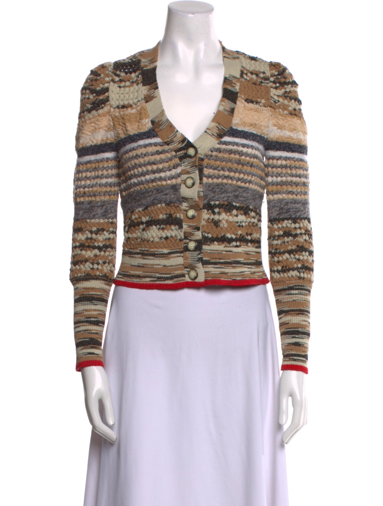 Veronica Beard Striped V-Neck Sweater