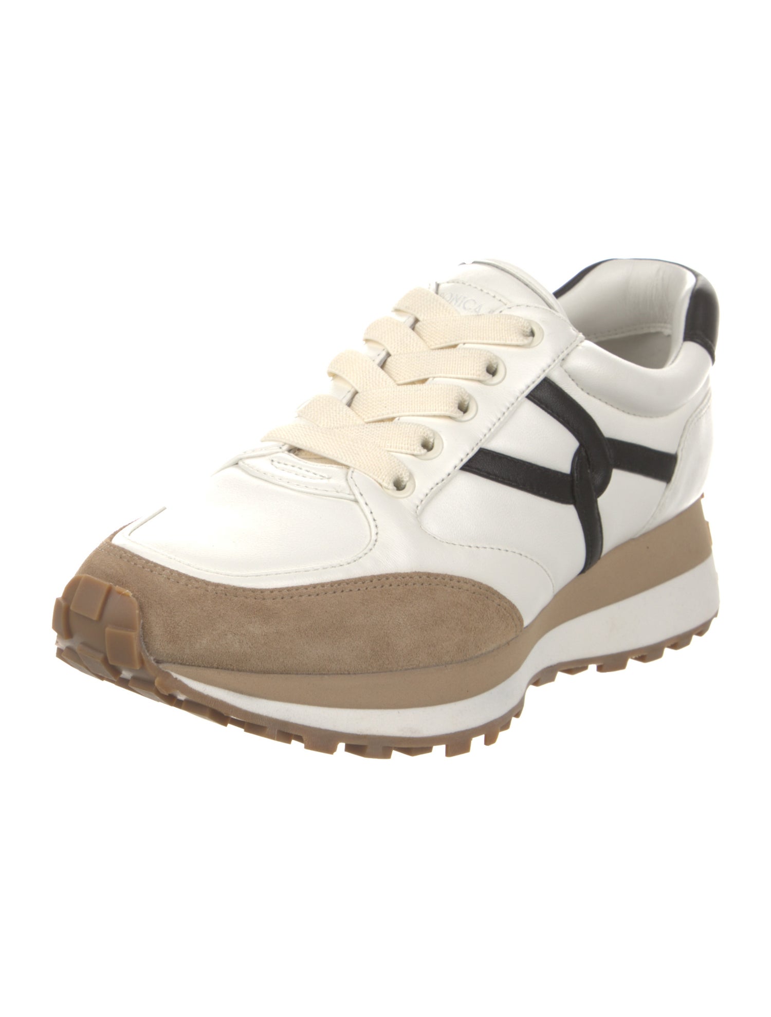 Veronica Beard Leather Colorblock Pattern Sneakers