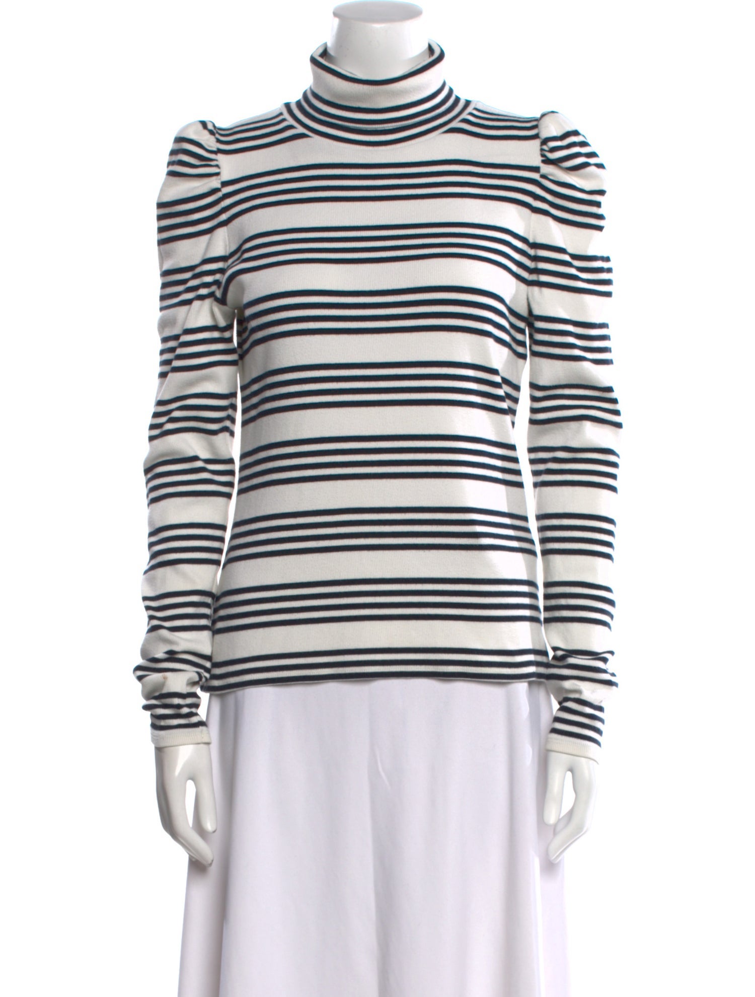 Veronica Beard Striped Turtleneck Top
