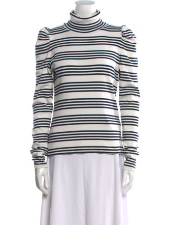 Veronica Beard Striped Turtleneck Top