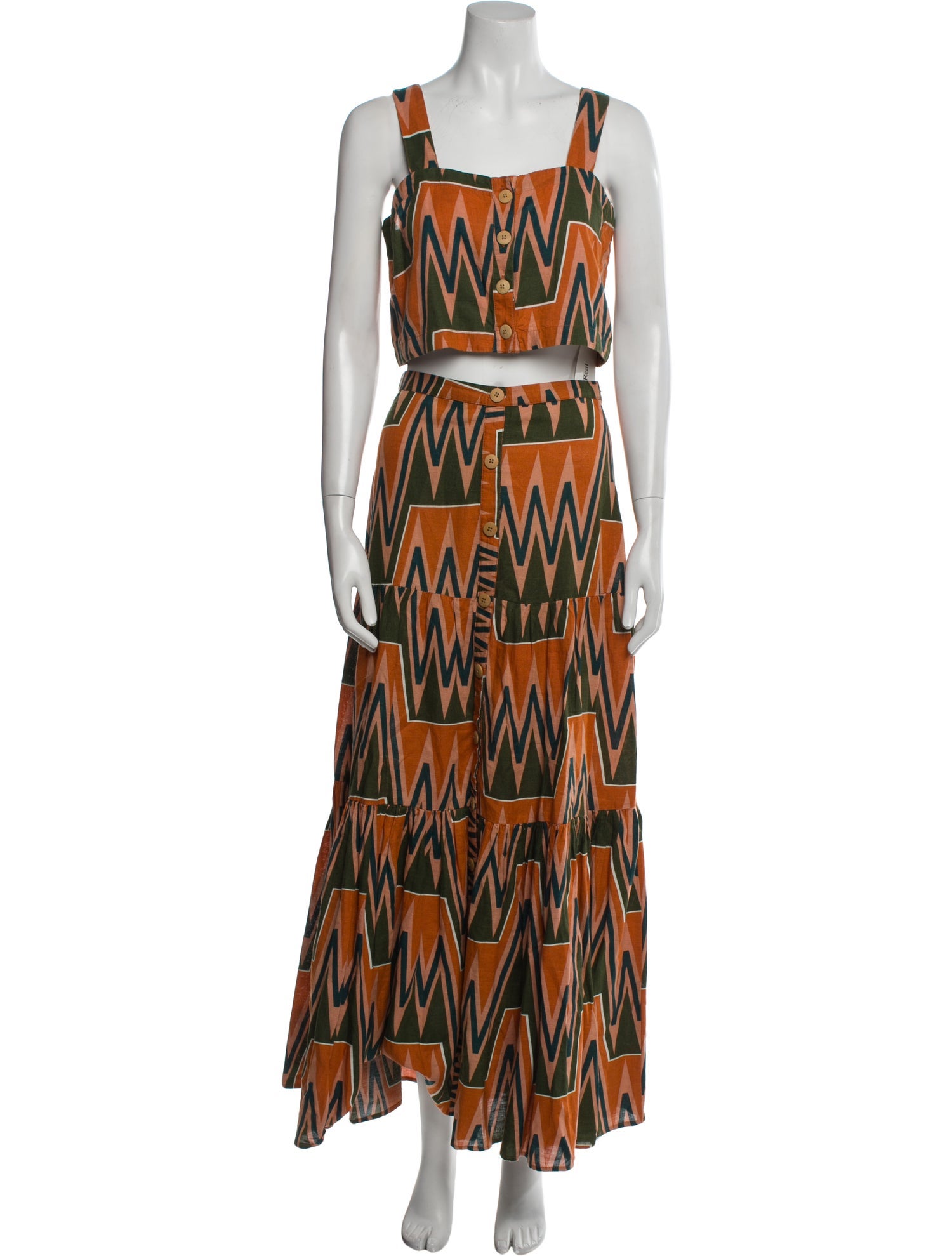 Veronica Beard Linen Printed Skirt Set