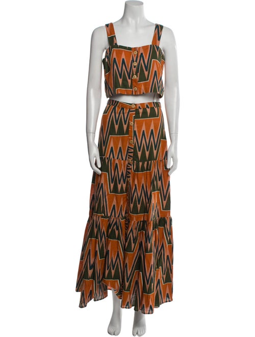 Veronica Beard Linen Printed Skirt Set