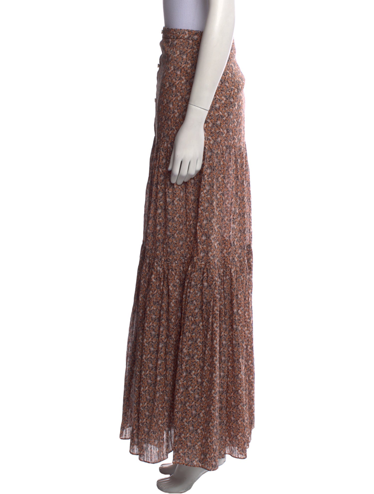 Veronica Beard Floral Print Long Skirt