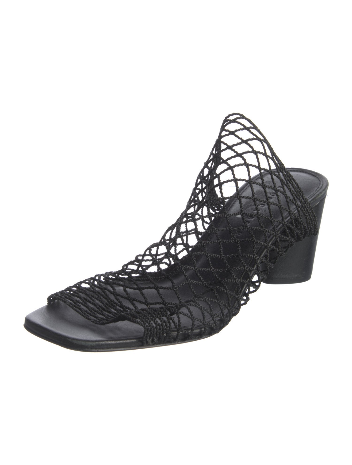 Veronica Beard Leather Mesh Accents Slingback Sandals