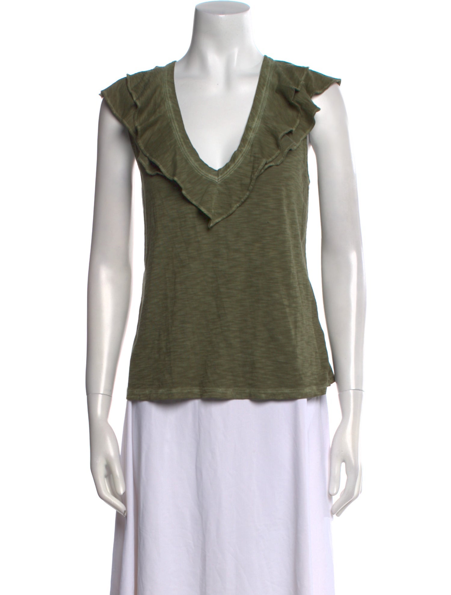 Veronica Beard V-Neck Short Sleeve Top