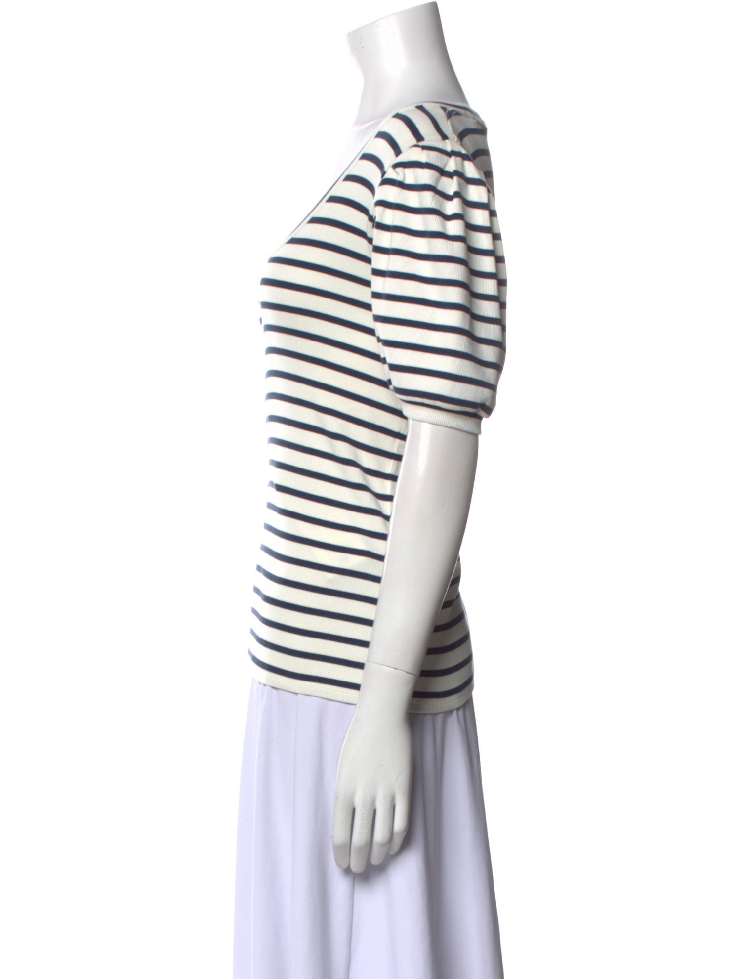 Veronica Beard Striped Scoop Neck T-Shirt