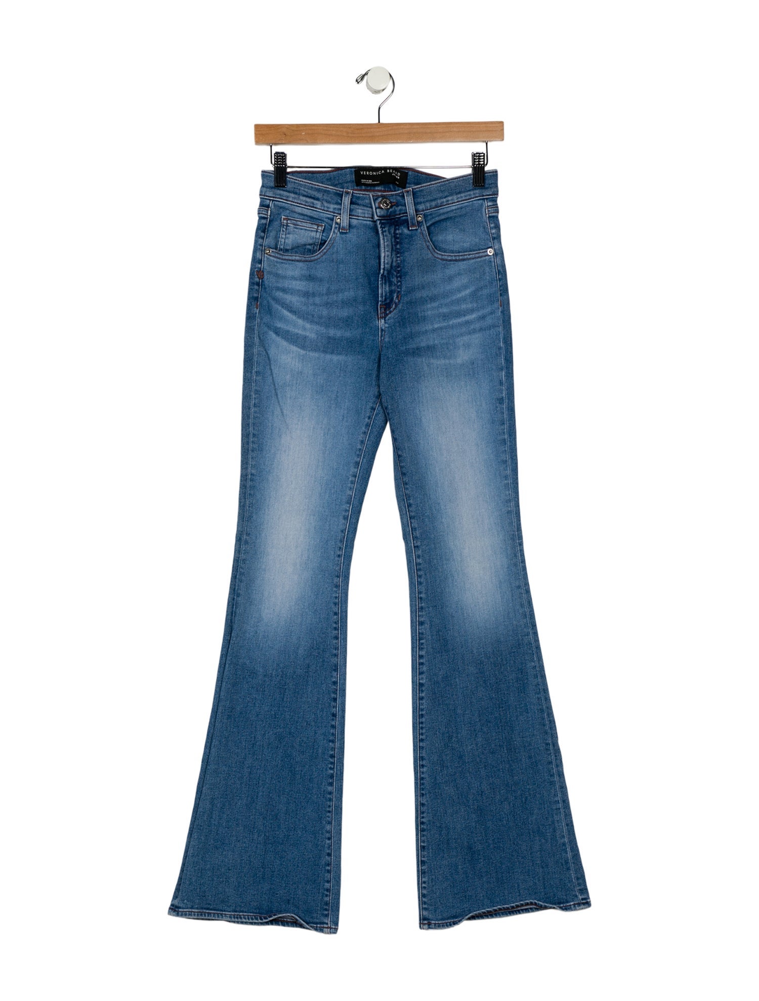 Veronica Beard Mid-Rise Wide Leg Jeans