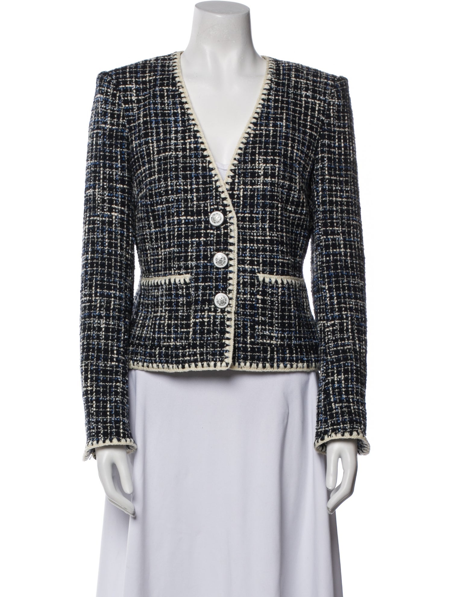 Veronica Beard Tweed Pattern Evening Jacket