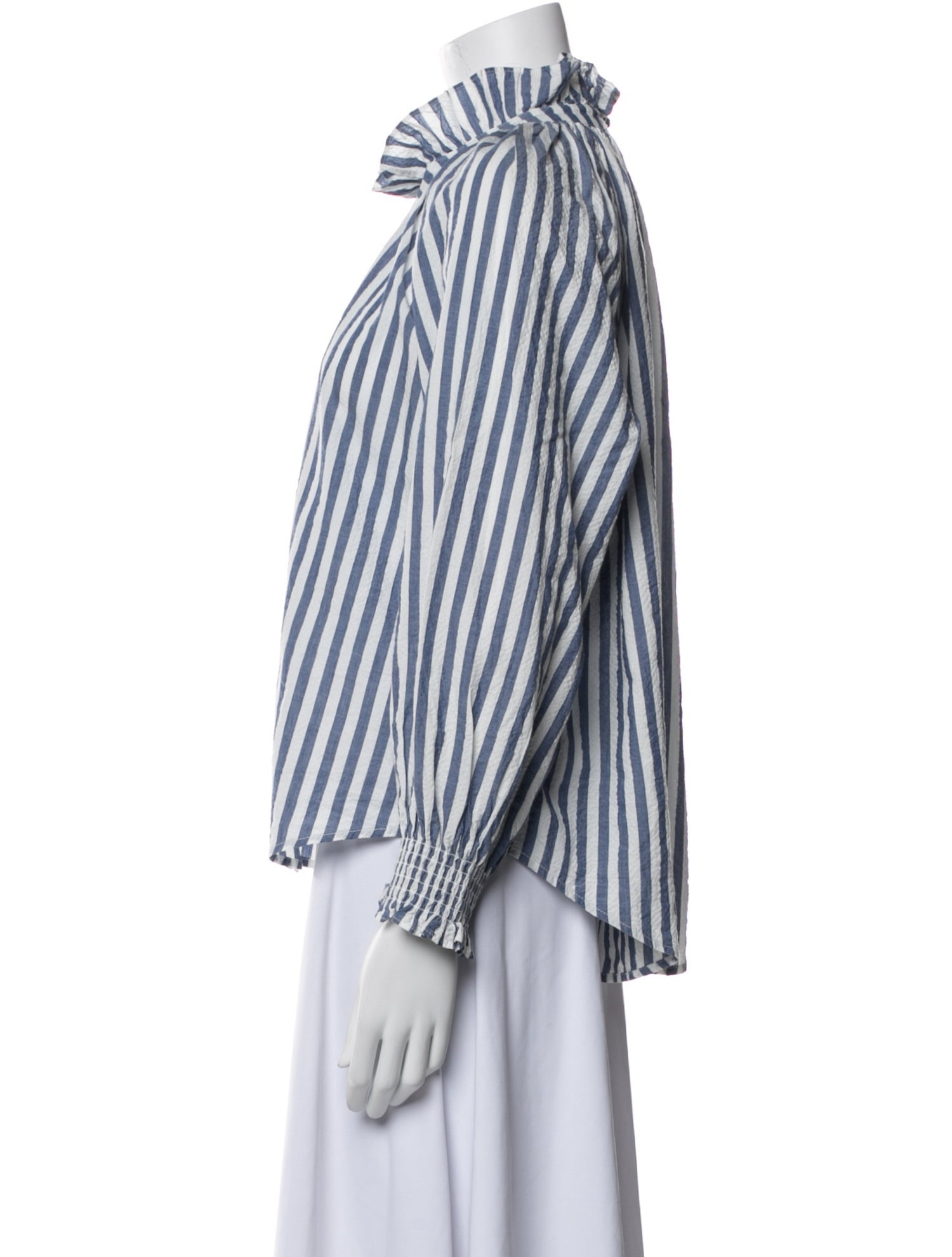 Veronica Beard Striped Mock Neck Blouse w/ Tags