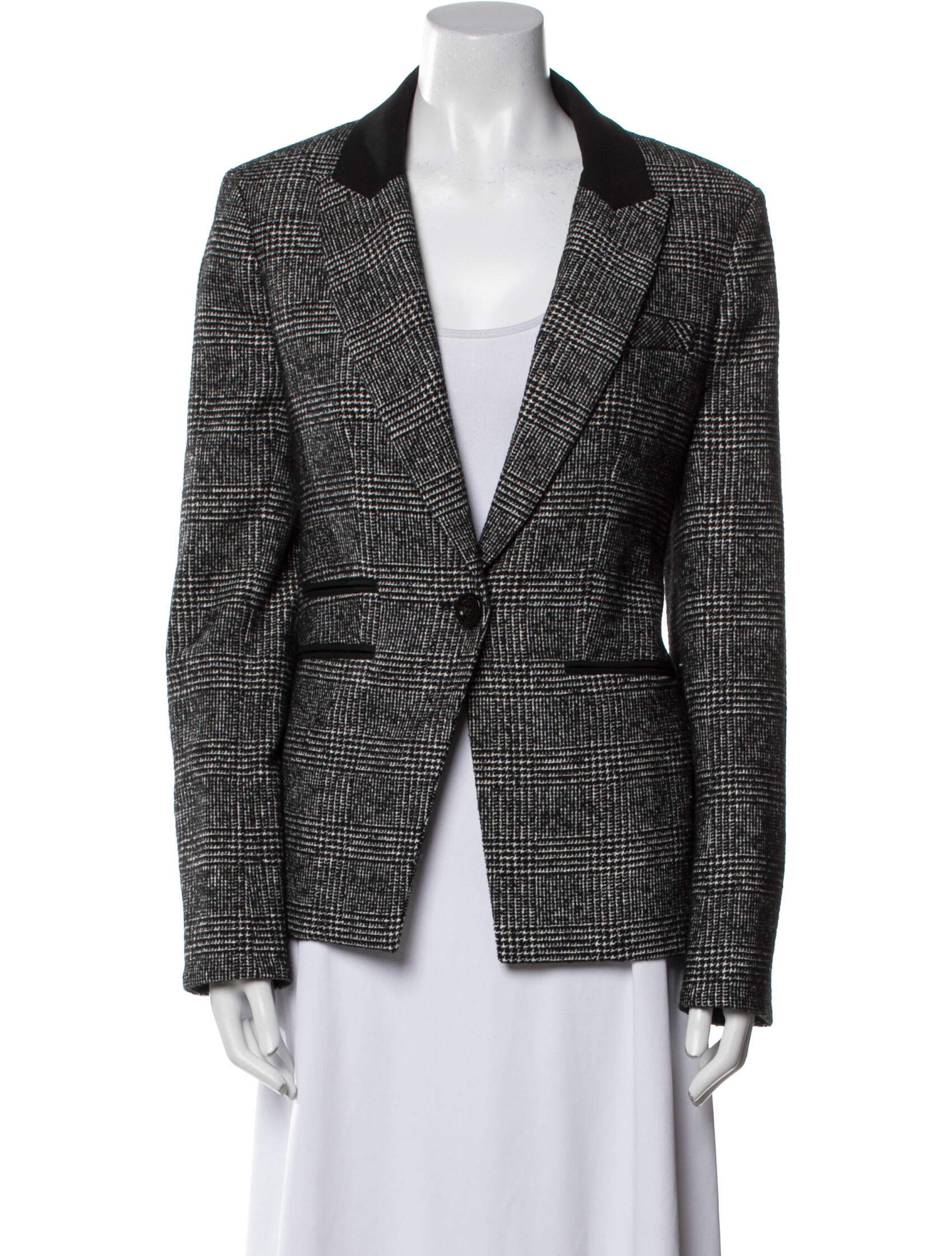 Veronica Beard Plaid Print Blazer