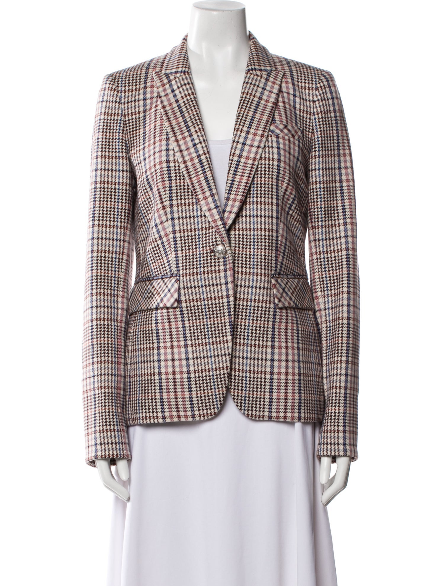 Veronica Beard Plaid Print Blazer