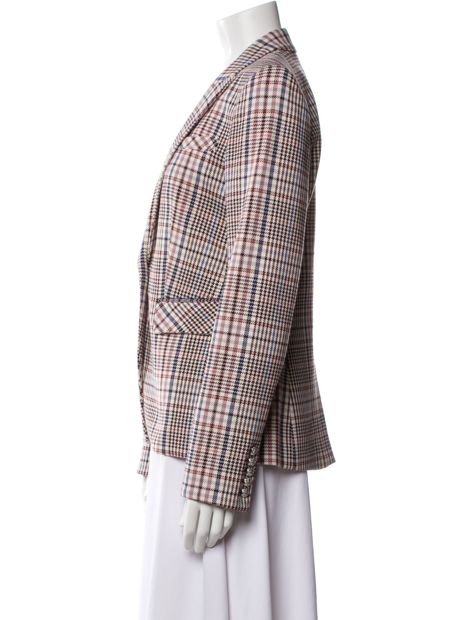 Veronica Beard Plaid Print Blazer