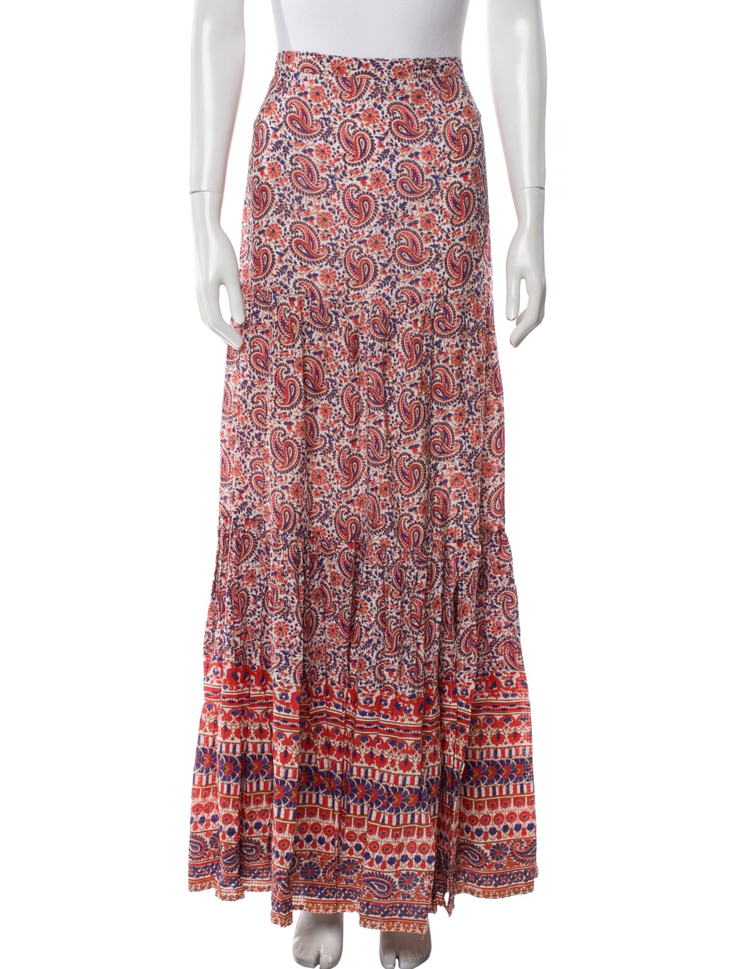 Veronica Beard Paisley Print Long Skirt