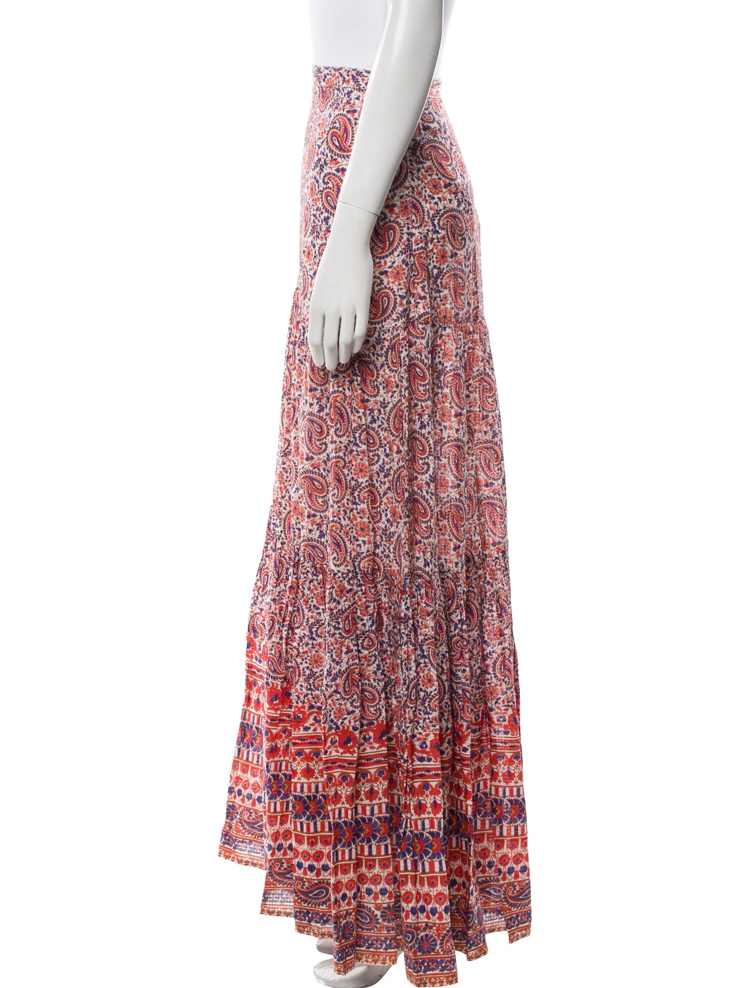 Veronica Beard Paisley Print Long Skirt