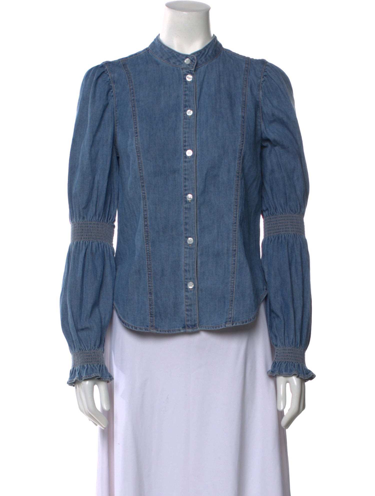 Veronica Beard Long Sleeve Button-Up Top