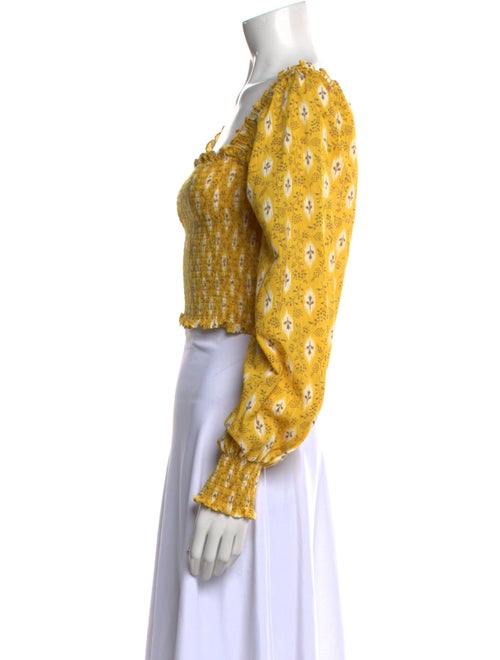 Veronica Beard Printed Square Neckline Crop Top