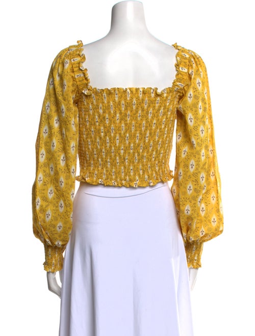 Veronica Beard Printed Square Neckline Crop Top