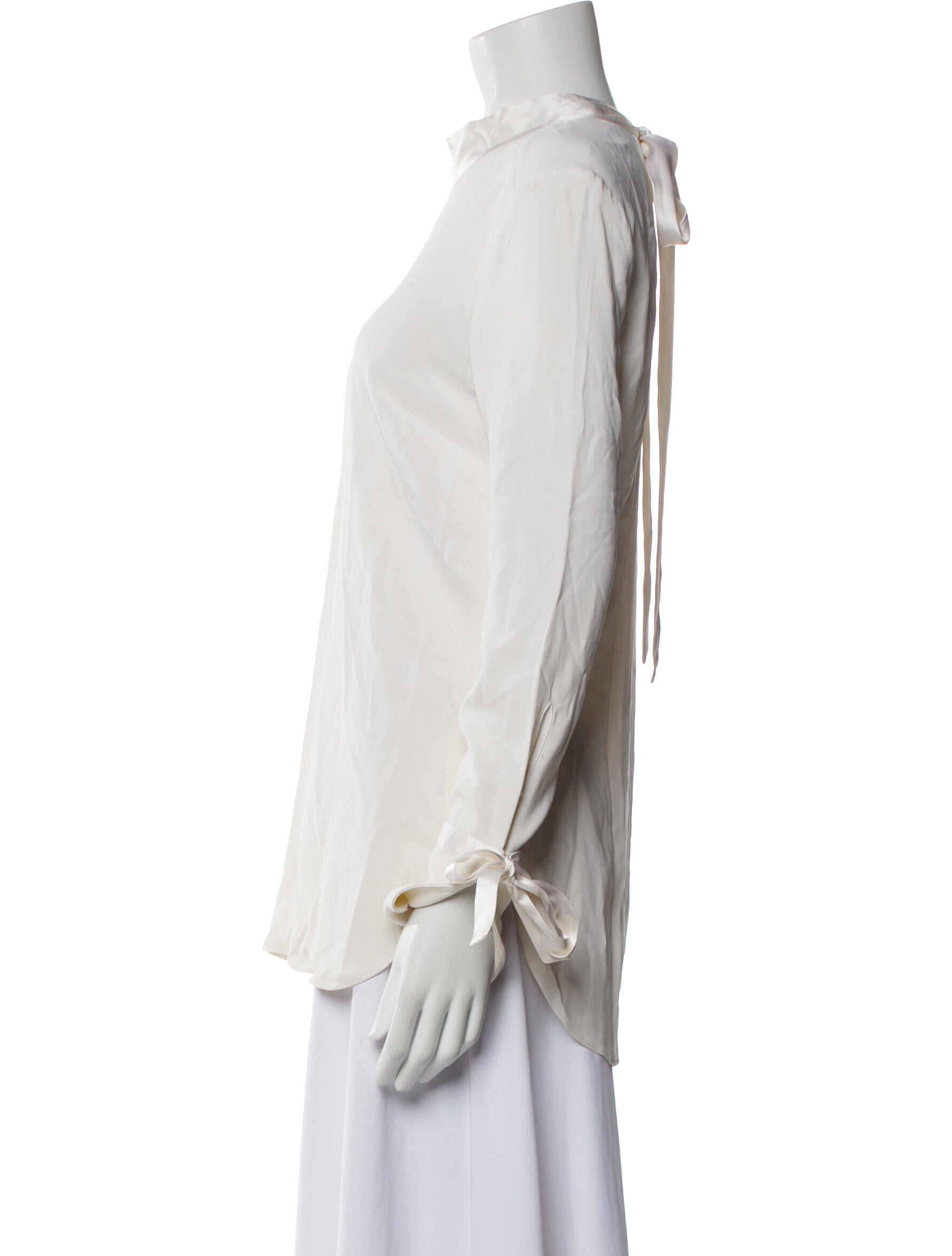 Veronica Beard Mock Neck Long Sleeve Blouse