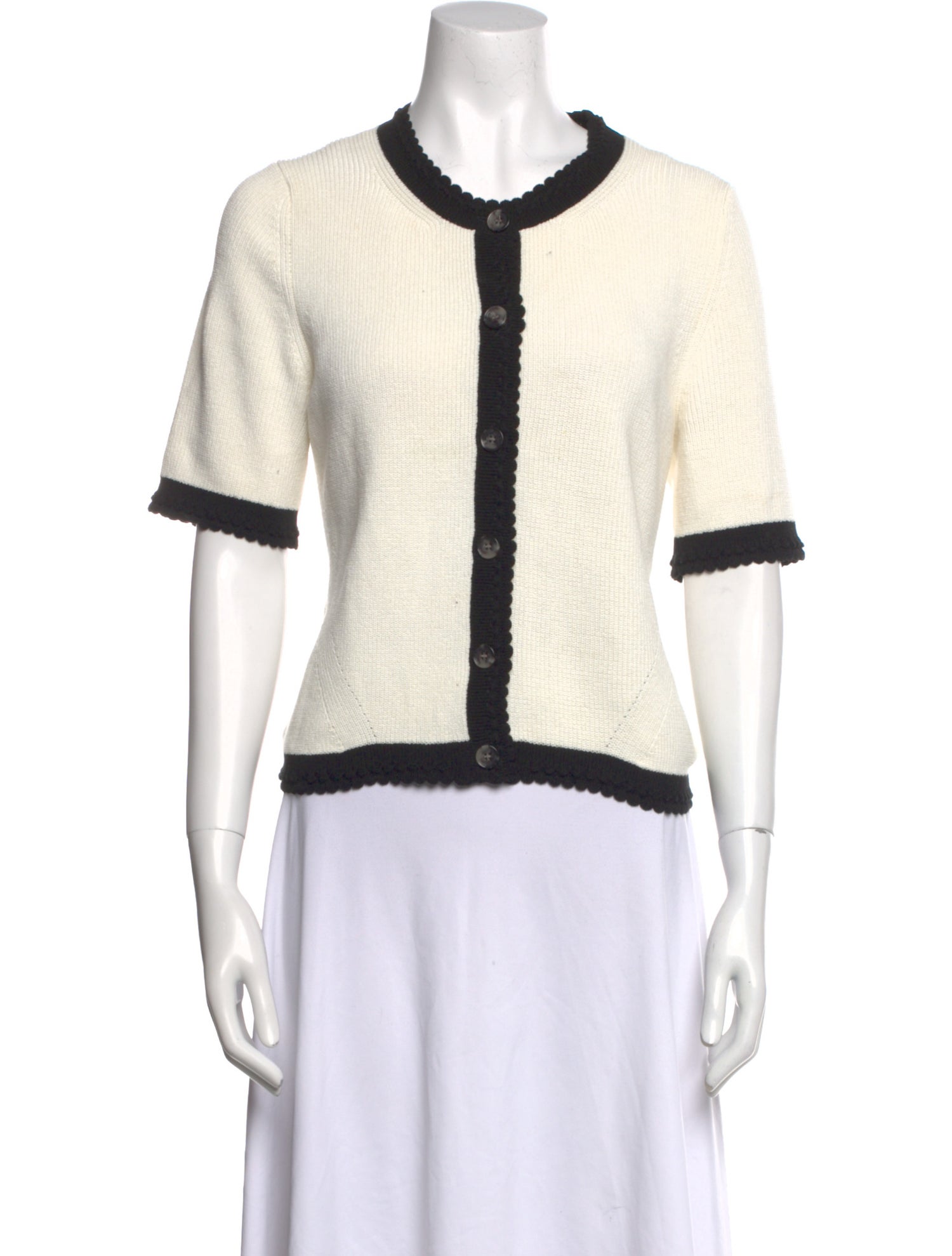 Veronica Beard Crew Neck Short Sleeve Crop Top