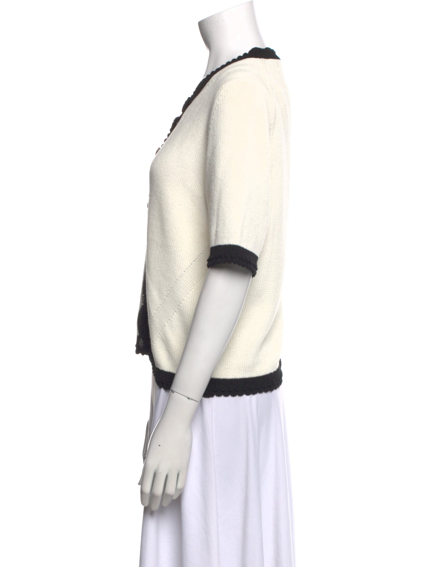 Veronica Beard Crew Neck Short Sleeve Crop Top