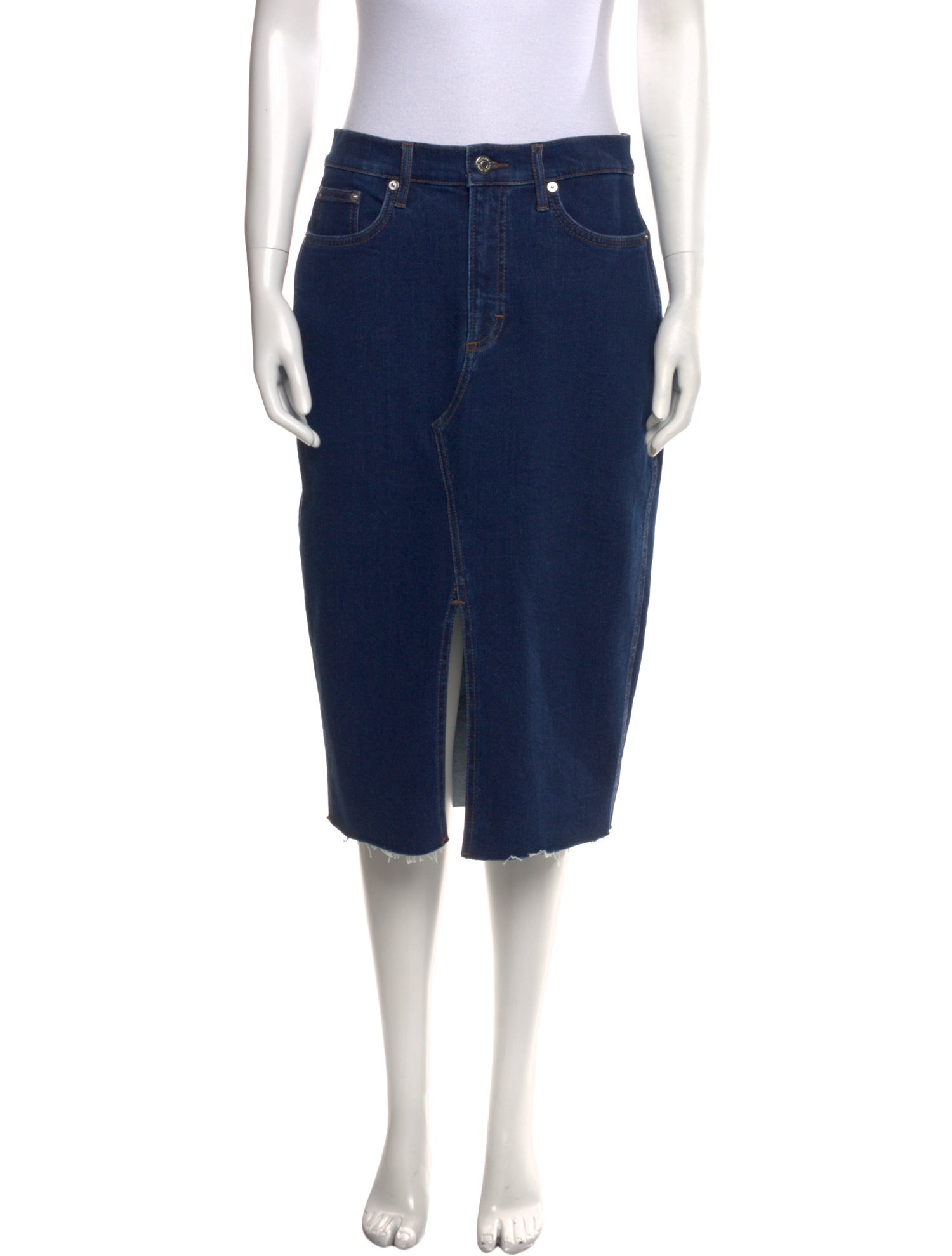 Veronica Beard Raw-Edge Trim Knee-Length Skirt