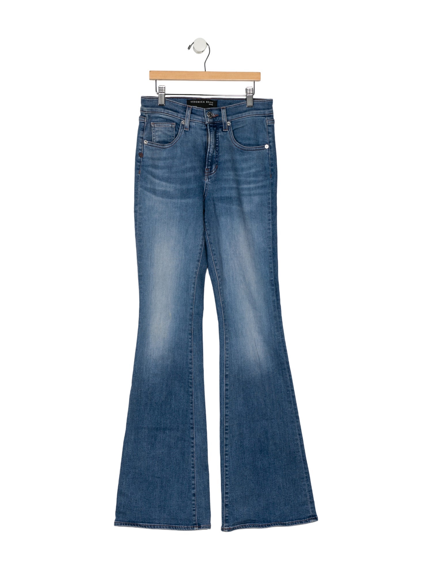 Veronica Beard Mid-Rise Wide Leg Jeans