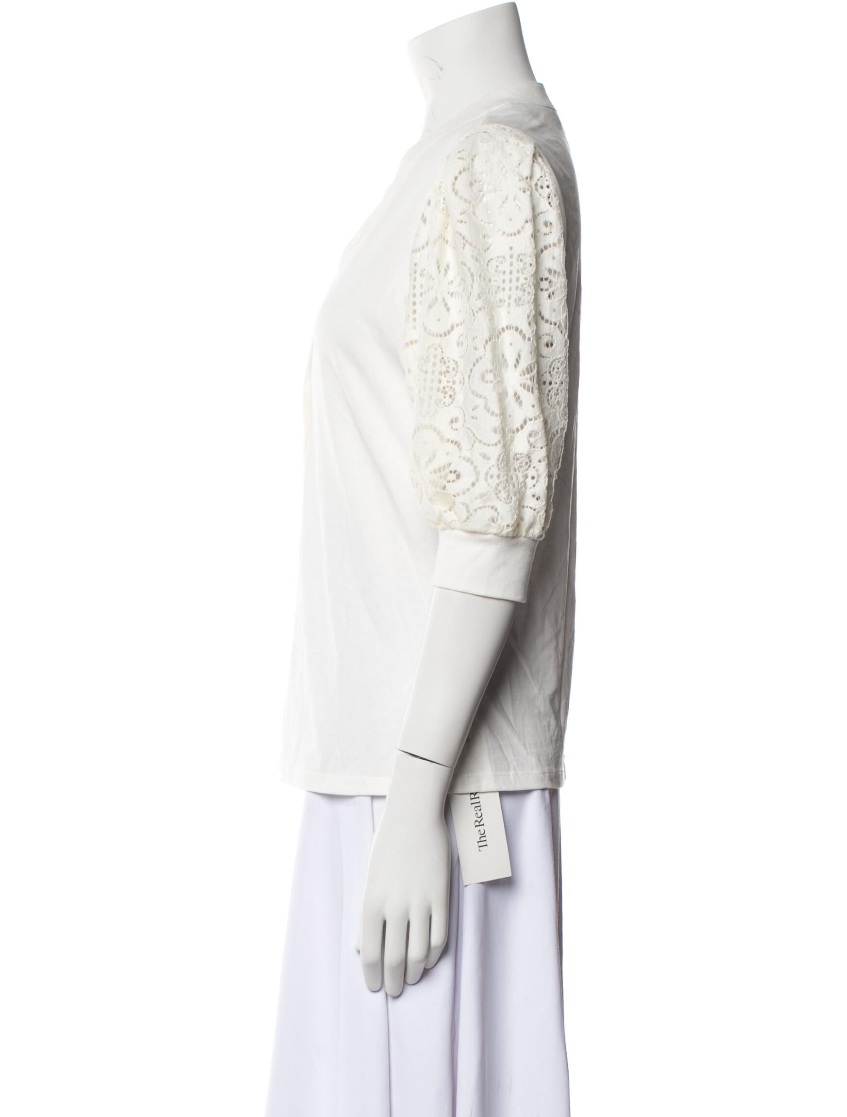 Veronica Beard V-Neck Three-Quarter Sleeve Top