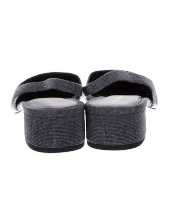 Veronica Beard Denim Tweed Pattern Slingback Pumps